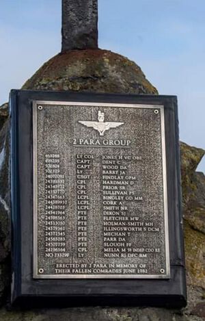 Plaque on 2 Para Memorial at Goose Green, Falkland Islands.jpg